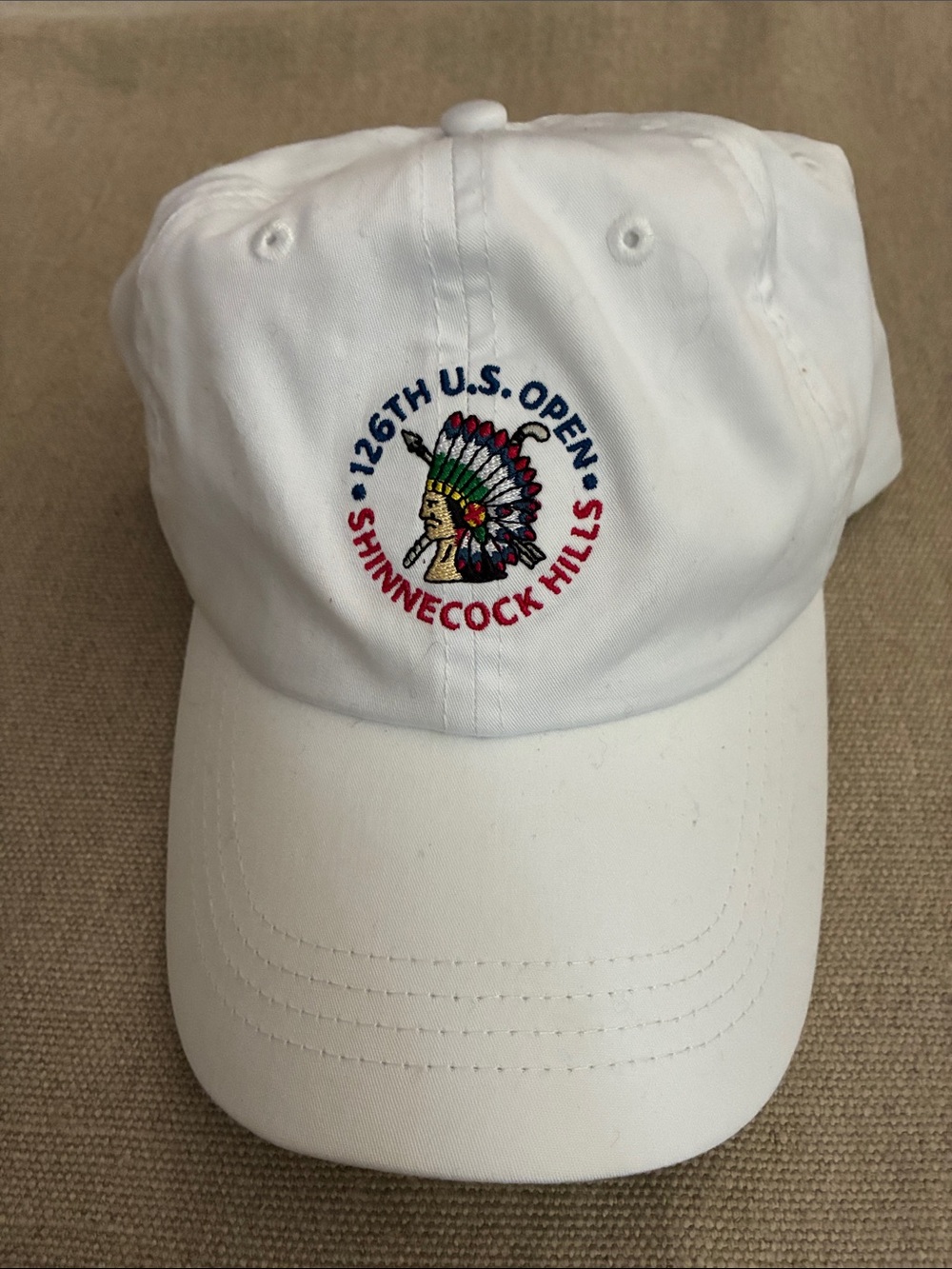 Peter Millar White Baseball Cap with Multicolor Embroidered Logo